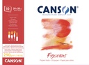 Pad Canson Figueras 10 SH 24X33 290G White Canvas Texture Glued On Short Side