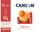 Pad Canson Figueras 10 SH 38X46 290G White Canvas Texture Glued On Long Side