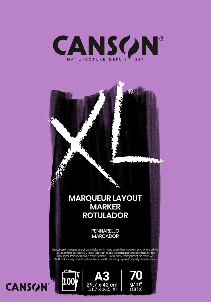 Marker Pad A3 Glued 100Sh Canson Xl® 70G White