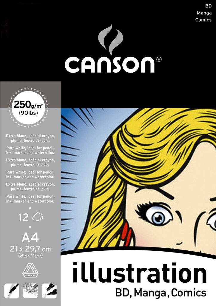 Illustration Pad A4 / 12Sh /250Gsm Canson