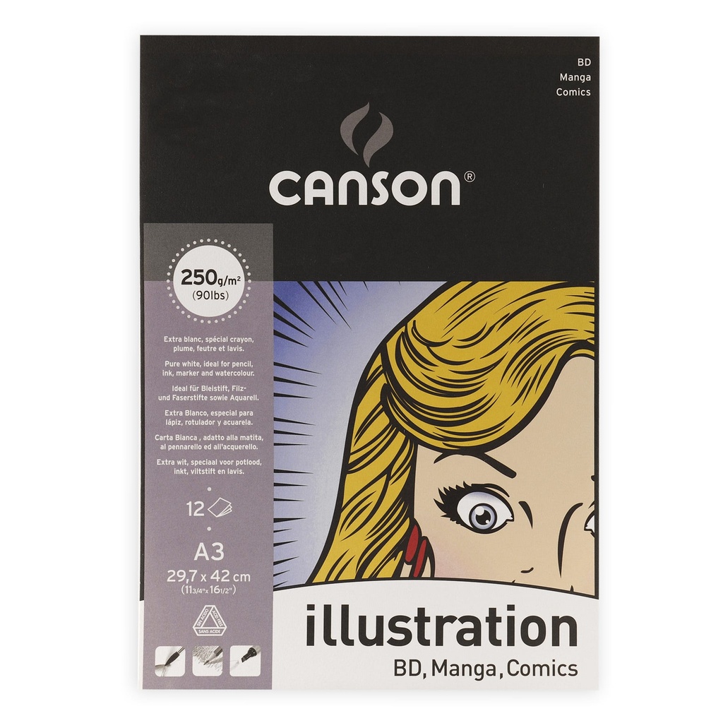 Illustration Pad A3 / 12Sh /250Gsm Canson