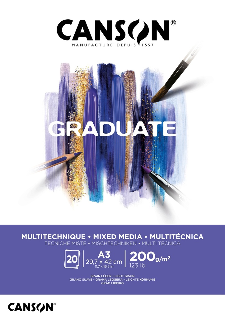 Mix-Media Pad A3 20Sh 200Gsm Glued Canson Graduate