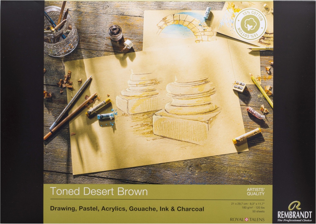 Rembrandt Toned paper Desert Brown A4 | 21 x 29.7 cm, 180 g, 50 sheets