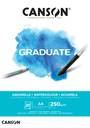 Watercolor Pad A4 Glued 20Sh Canson Graduate 250Gsm
