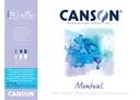 Aquarelle Pad A3 / 12SH 270GSM Glued Canson MONTVAL ® GRAIN NUAGE WHITE NATURAL