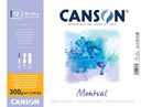 Aquarelle Pad 32X41/12SH 300GSM Spiral Canson MONTVAL ® GRAIN NUAGE WHITE NATURAL