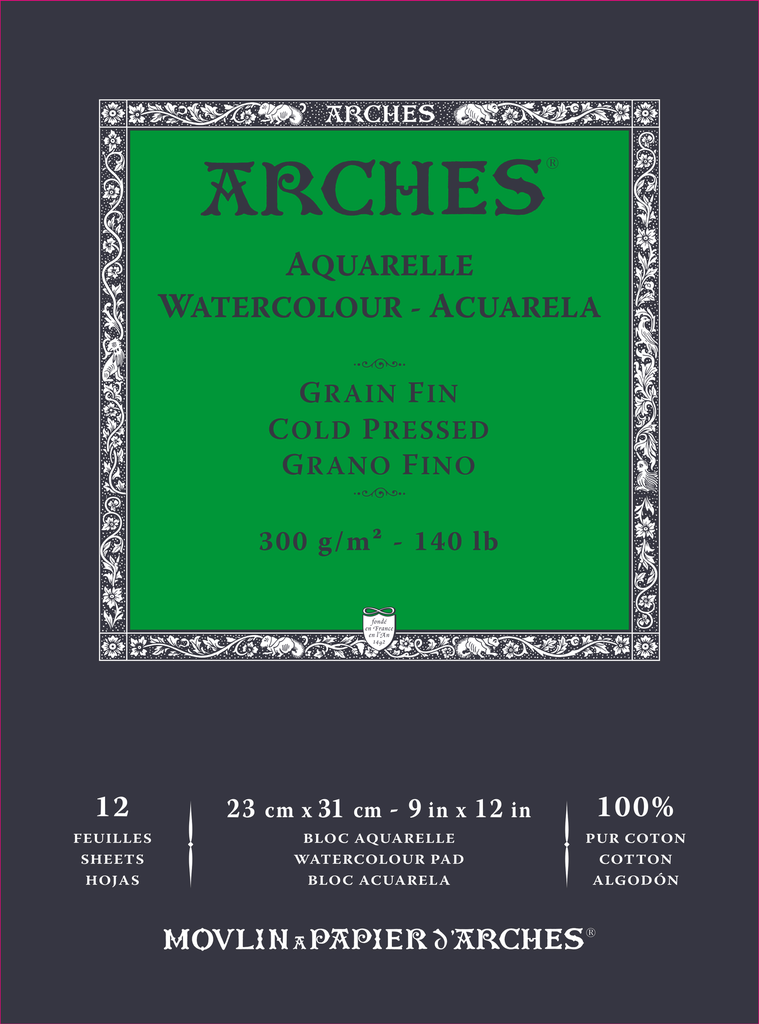 Arches Watercolour Cold Pressed Natural White 300 GSM, 23 X 31 12Sheet