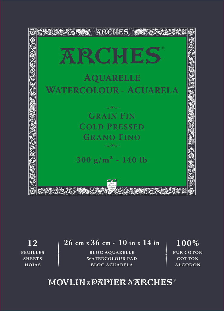 Arches Watercolour Cold Pressed Natural White 300 GSM, 26 X 36 12Sheet