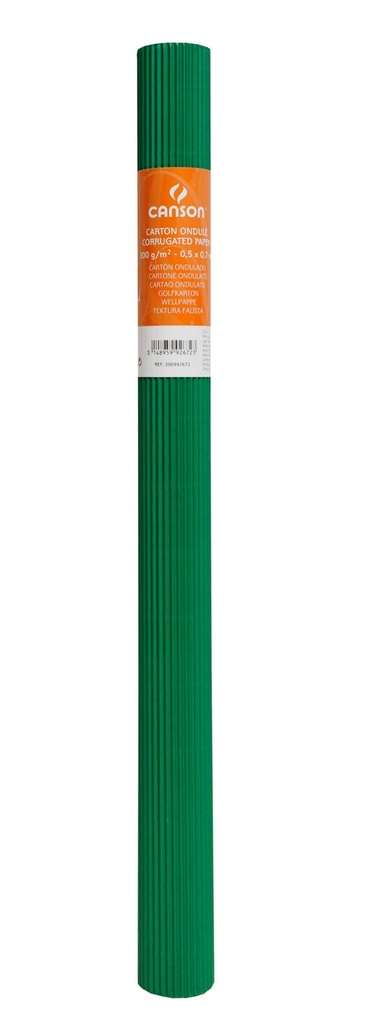 Rl Corrugated Cardboard Canson 50X70Cm 300GSM Bottle GReen 74