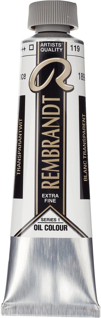 Rembrandt Oil color Tube 40 ml Transparent White (Safflower Oil) 119