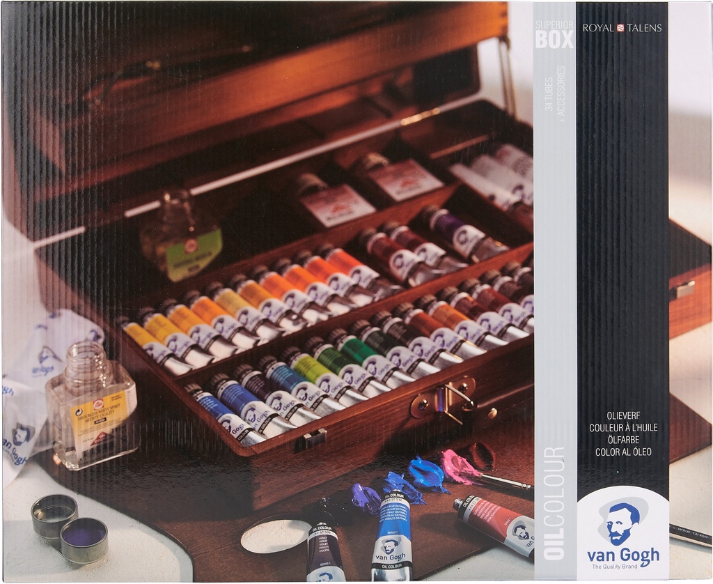 Van Gogh Oil color wooden box Superior | 32 x 20 ml, 2 x 60 ml + accessories
