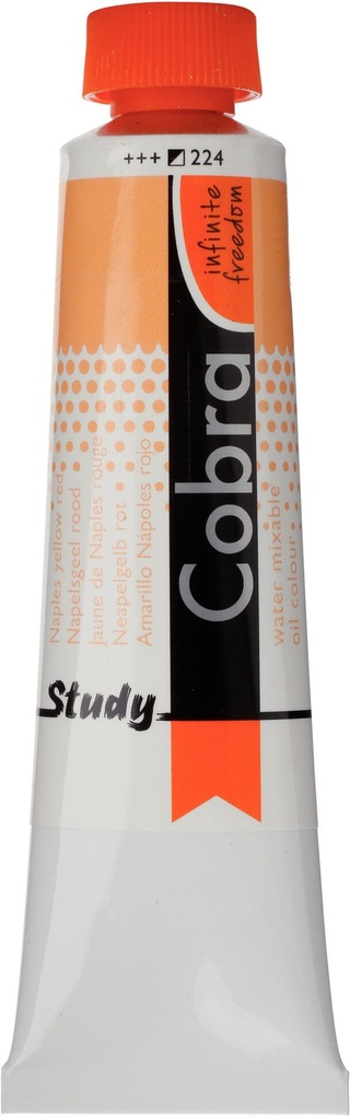 Cobra Study Water Mixable Oil color Tube 40 ml Naples Yellow Red 224