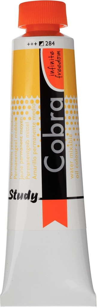 Cobra Study Water Mixable Oil color Tube 40 ml Permanent Yellow Medium 284