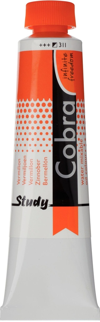 Cobra Study Water Mixable Oil color Tube 40 ml Vermilion 311
