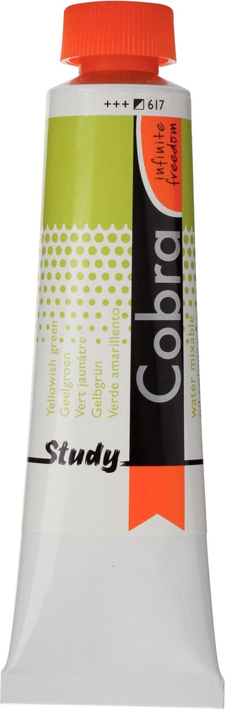 Cobra Study Water Mixable Oil color Tube 40 ml Yellowish Green 617