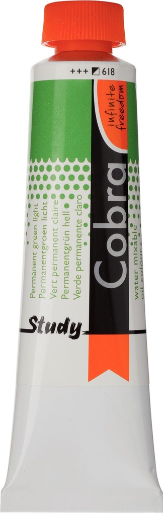 Cobra Study Water Mixable Oil color Tube 40 ml Permanent Green Light 618