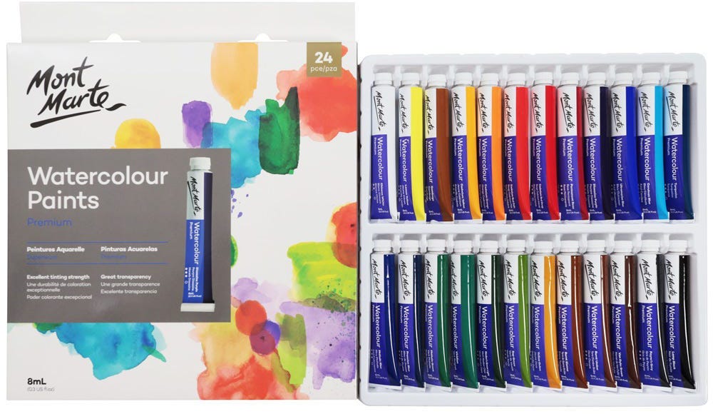 Mont Marte Watercolour Paints 24pc x 8ml