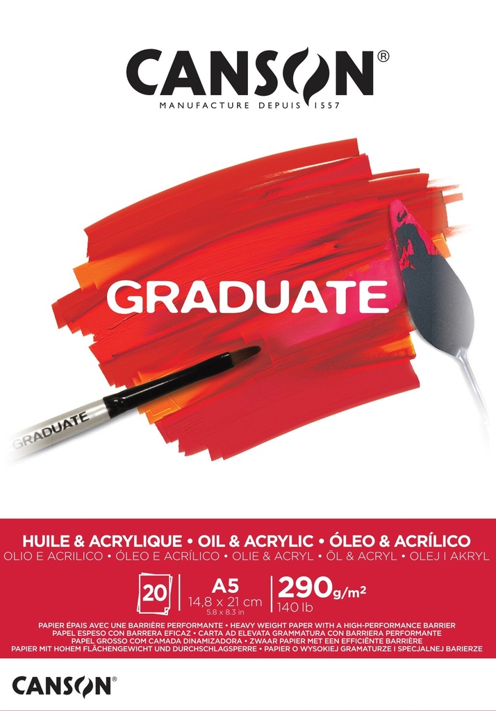 Pad Canson GRaduate Oil & Acrylic A5 290GSM 20SH