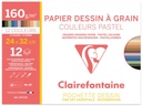 Coloured Grained Paper Pouch 24X32Cm 12Sh 160G Pastel Assortment