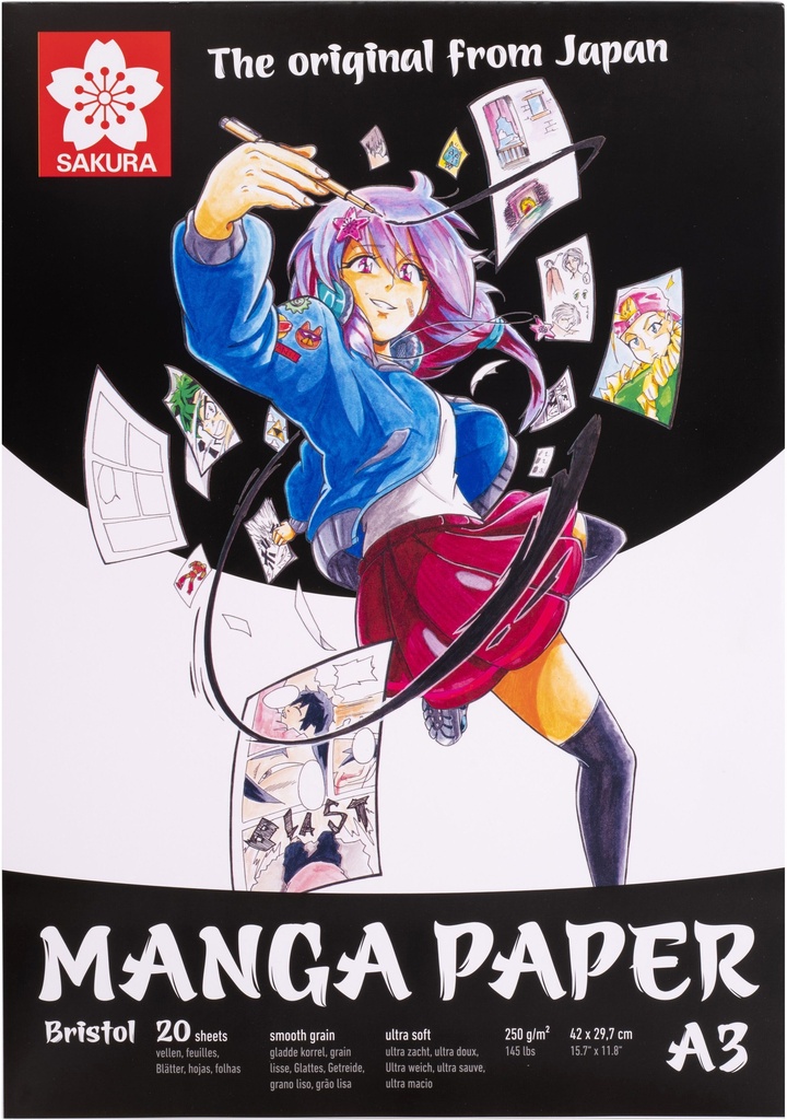 Sakura Manga paper pad | 42 x 29.7 (A3), 250 g, 20 sheets