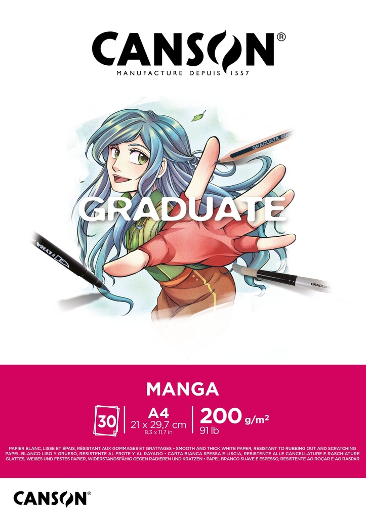 Pad Canson GRaduate Manga A4 200GSM 30Sh