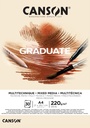 Pad Canson GRaduate Mixed Media Natural Paper A4 220GSM 30SH