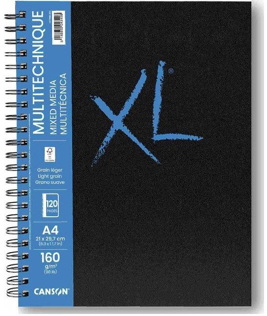 BOOK WIRE BOUND LONG SIDE XLÂ® MIXED MEDIA 60SH/120P A4 160G PORTRAIT