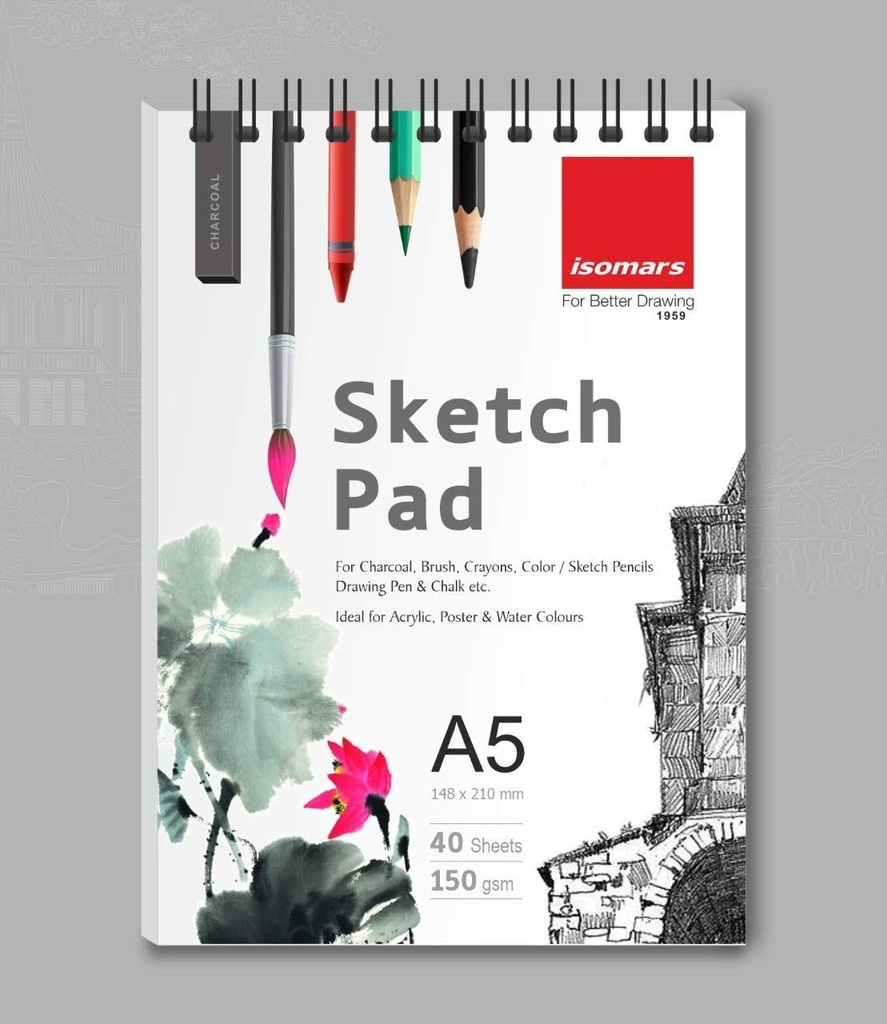Sketch Pad Spiral - 40SHEET, 150gsm, Professional - A5