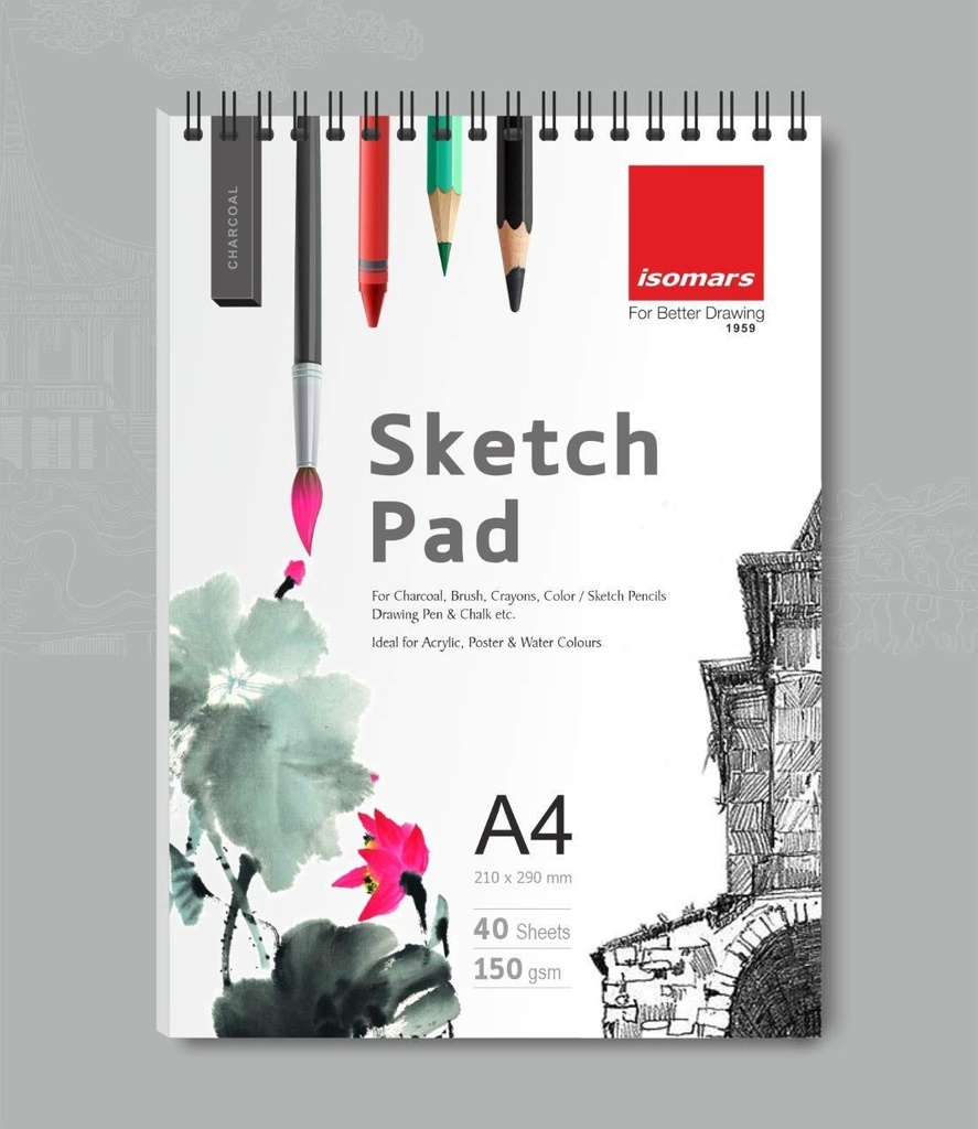 Sketch Pad Spiral - 40SHEET, 150gsm, Professional - A4