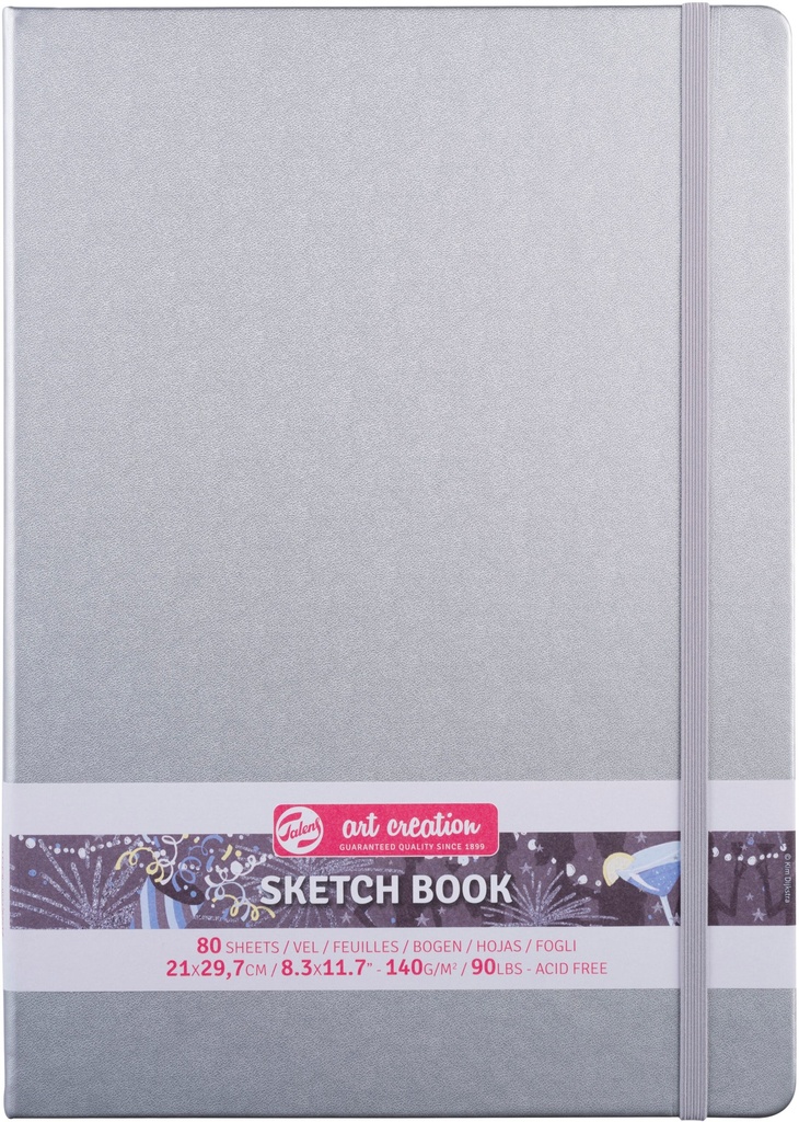 Talens Art Creation Sketchbook Shiny Silver | 21 x 29.7 cm, 140 g, 80 sheets