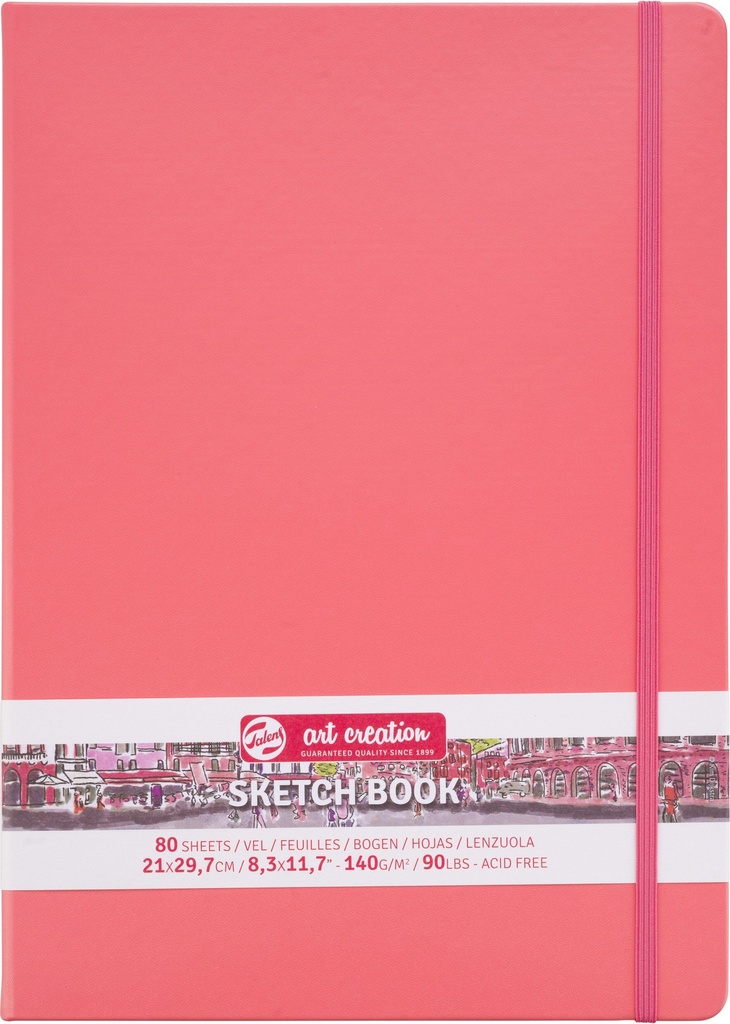 Talens Art Creation Sketchbook Coral Red | 21 x 29.7 cm, 140 g, 80 sheets