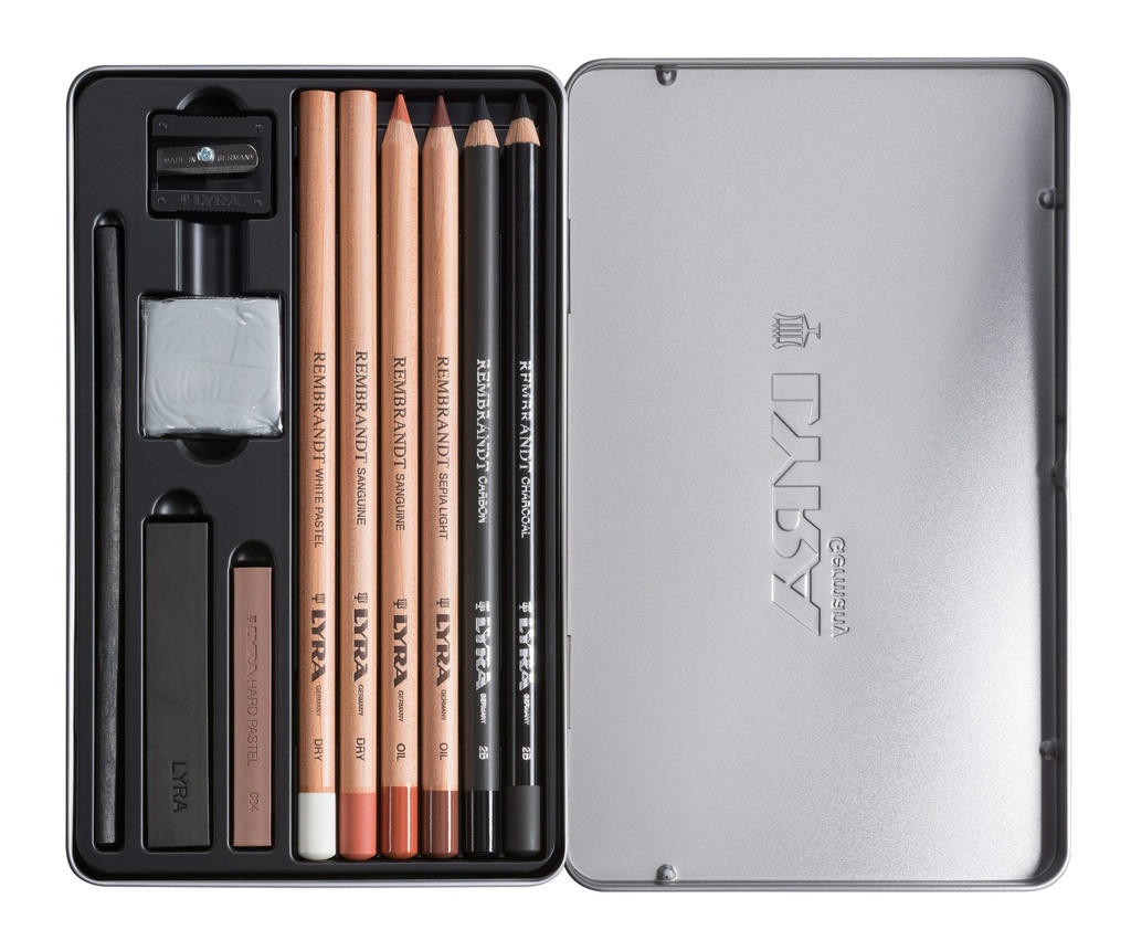 Metal Case Rembrandt Sketching Set 6 Pencils + Accessoires