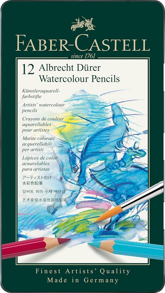 ALBRECHT DURER ARTISTS WATER COLOR PENCILS TIN OF 12 COLORS