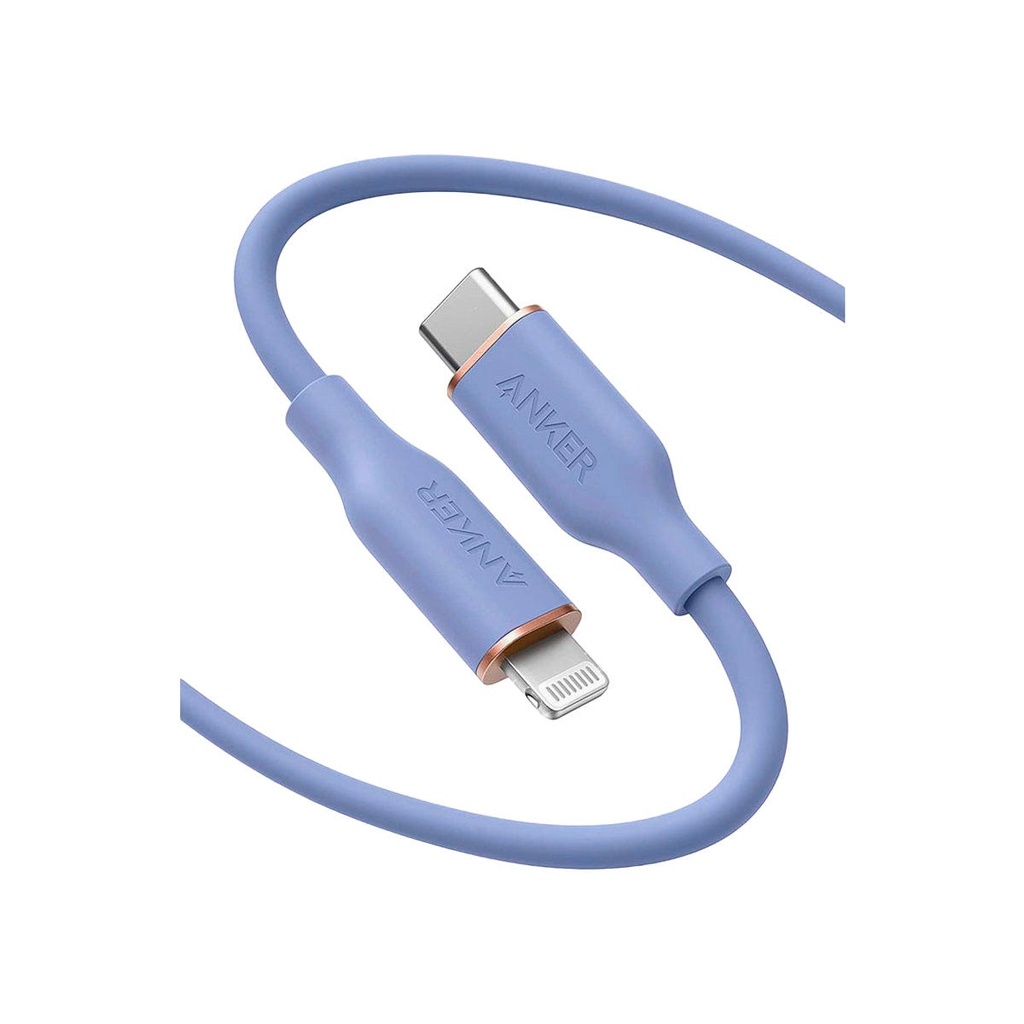 Anker A8662H31 Powerline Iii Flow Usb-C With Lightning Connector 3Ftblue + Anker A8662Hq1 Powerline