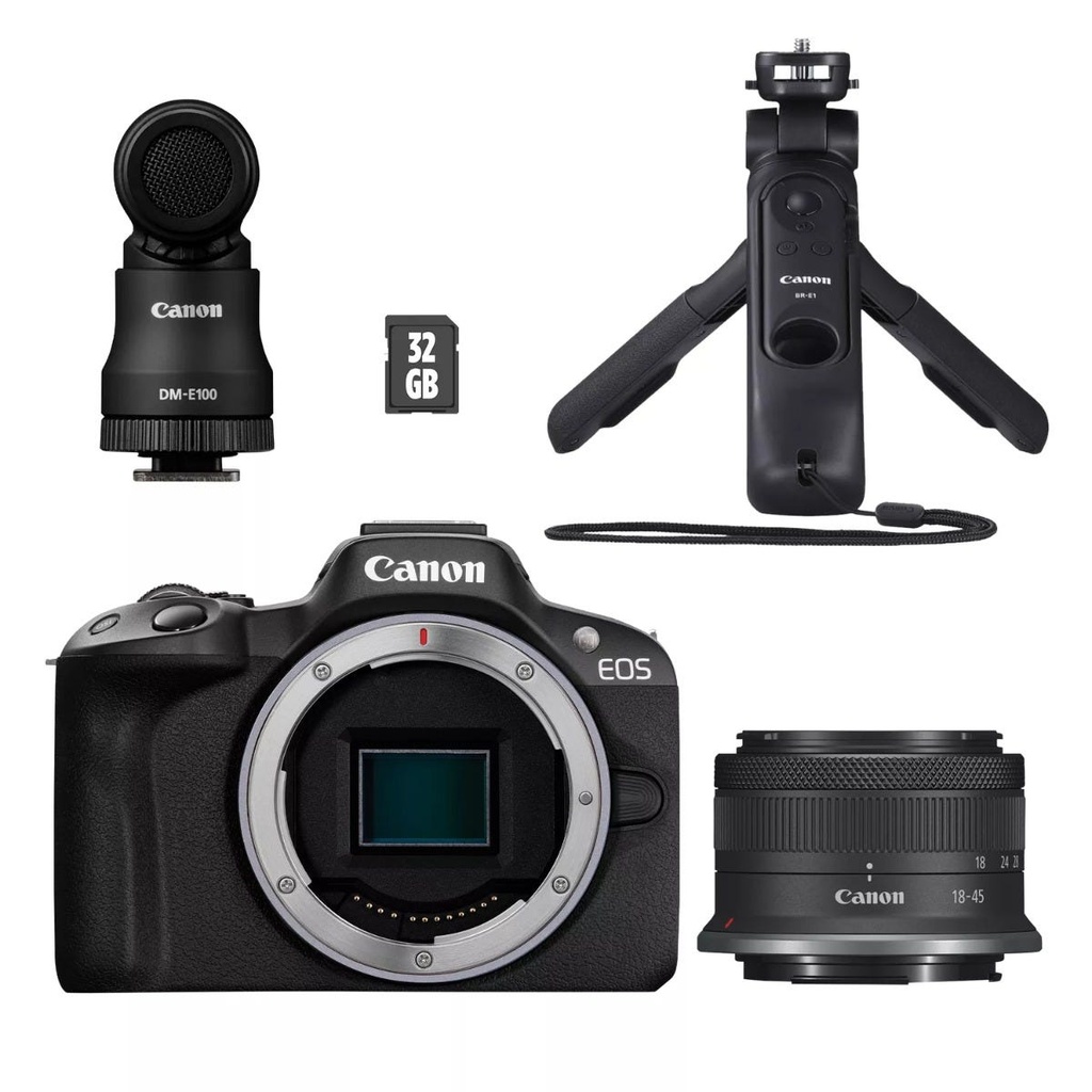 Canon Camera EOS R50 RF-S18-45 S Black Creator Kit