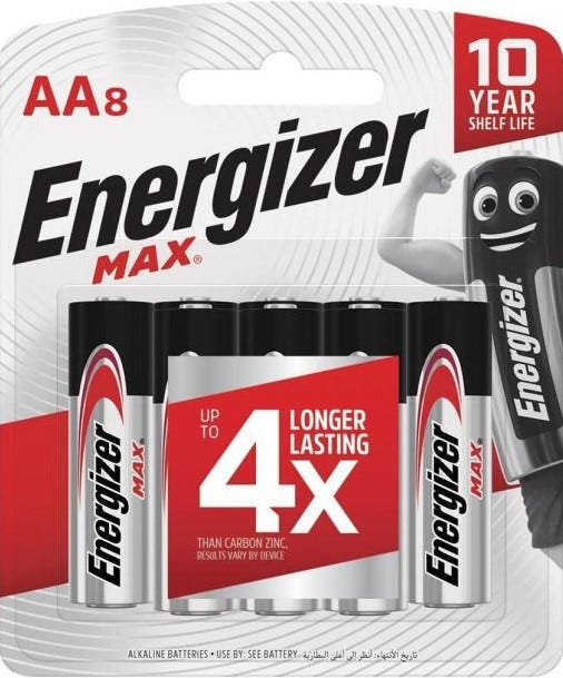 Energizer Max AA Alkaline Battery Pack Of 8