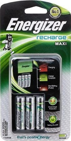 Energizer Maxi Battery Charger With 4 AA Batteries