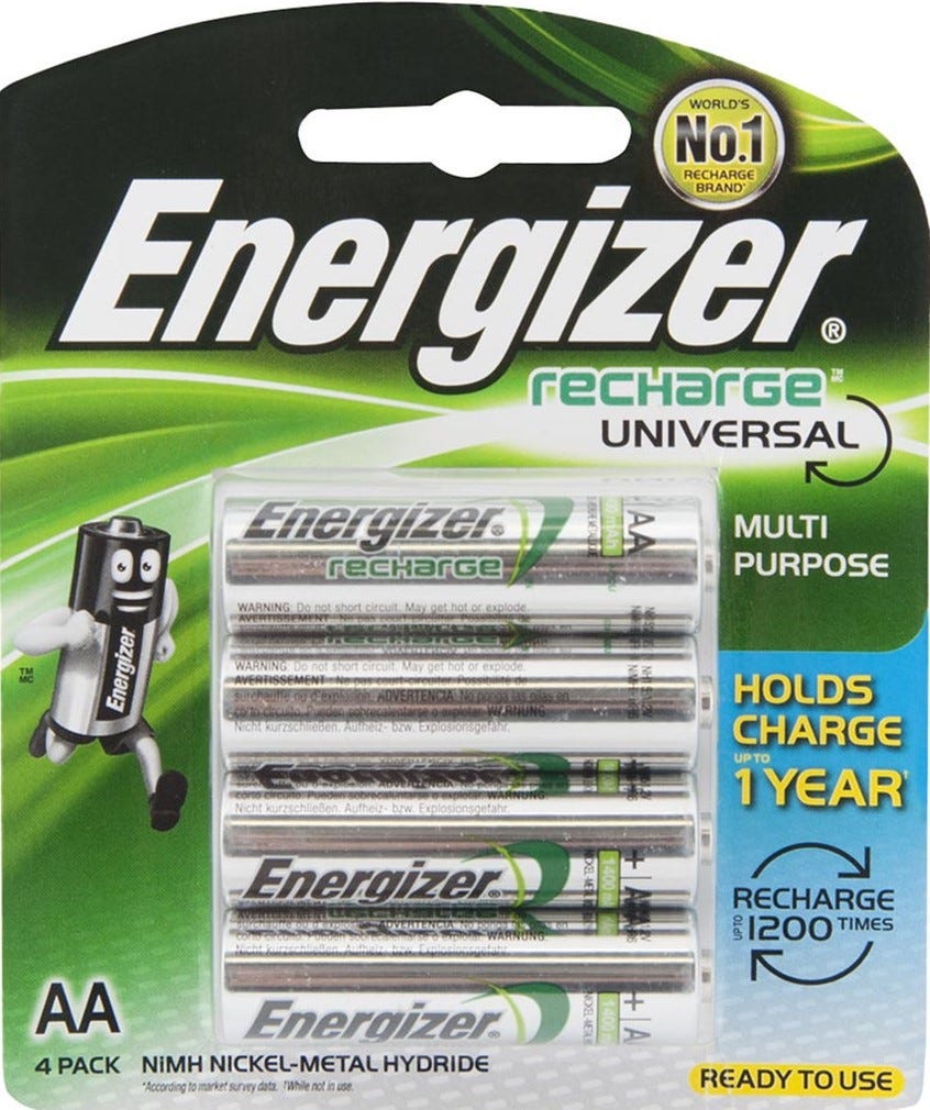 Energizer NH15 AA Rechargeable Battery Pack Of 4