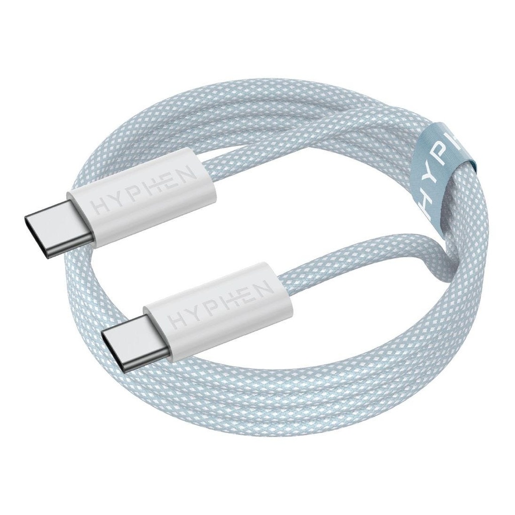 HYPHEN VIBE Braided Type C to C Cable - 60W - Blue - 1M
