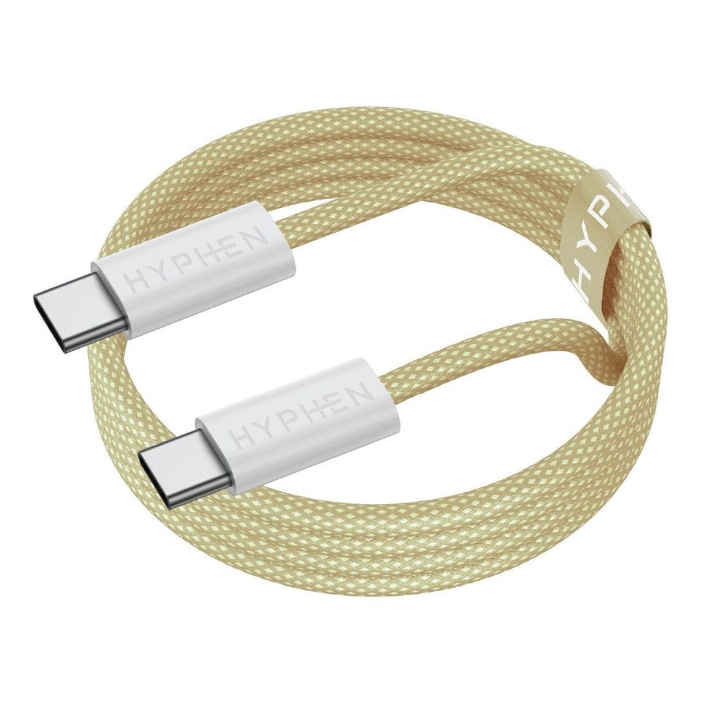 HYPHEN VIBE Braided Type C to C Cable - 60W - Yellow - 1M