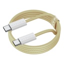HYPHEN VIBE Braided Type C to C Cable - 60W - Yellow - 1M