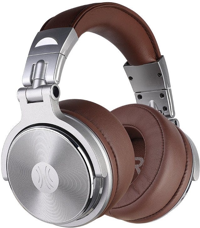 OneOdio Pro 30 Studio Wired Headphones Silver-brown