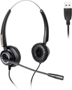 Binaural Computer USB Headset with Noise Cancelling