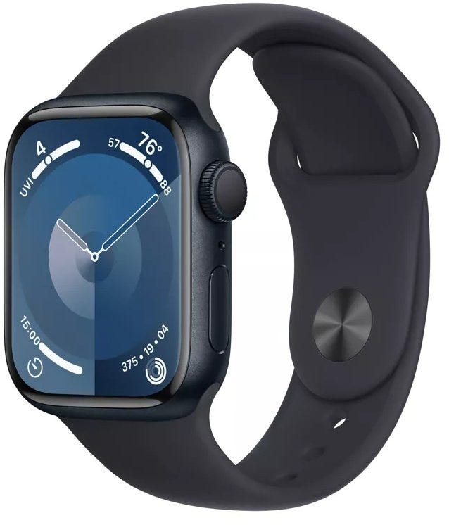 Apple Watch Series 9 GPS 41mm Midnight Aluminium Case with Midnight Sport Band - M/L