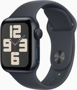 ساعة أبل Watch SE GPS مقاس 40 مم، هيكل من الألومنيوم منتصف الليل مع سوار رياضي منتصف الليل - مقاس صغير/متوسط