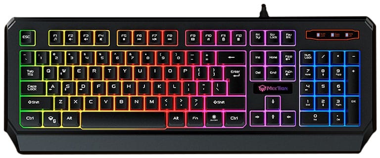 Meetion Waterproof Rainbow Backlit Gaming Wired Keyboard (Arabic & English)