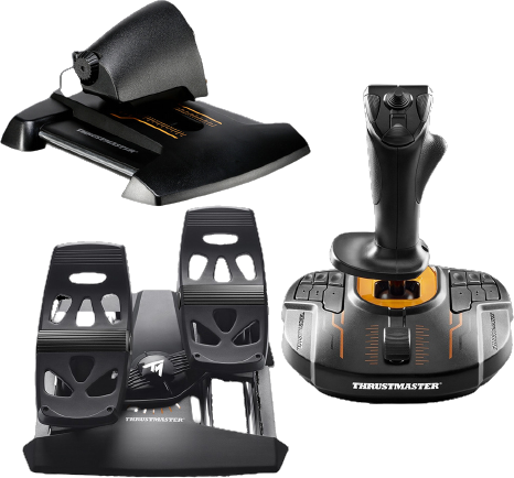 Thrustmaster T16000M FCS Flight Pack Flight sim joystick USB PC Black
