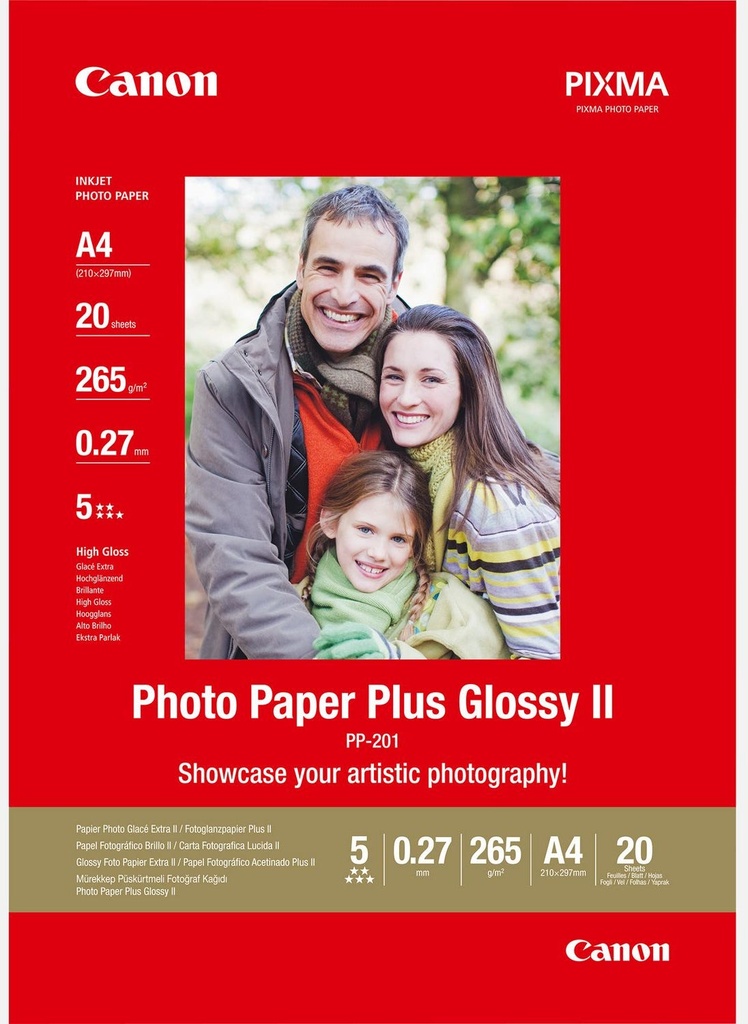 CANON PHOTO PAPER PP-201 A4 20SH PLUS GLOSSY II