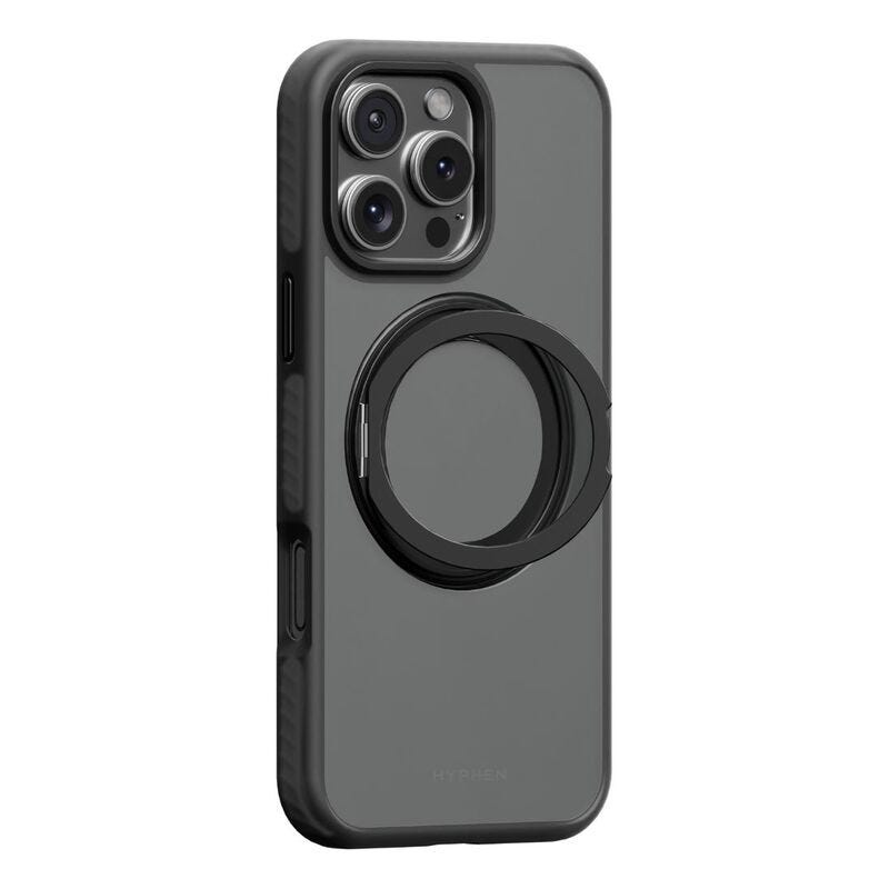 HYPHEN AXEL Shockproof MagSafe Case with Rotating Ring Stand - iPhone 16 Pro - 6.3 with Lanyard Str