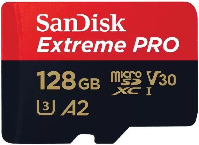 SanDisk Extreme Pro microSD UHS I Card 128GB for 4K Video on